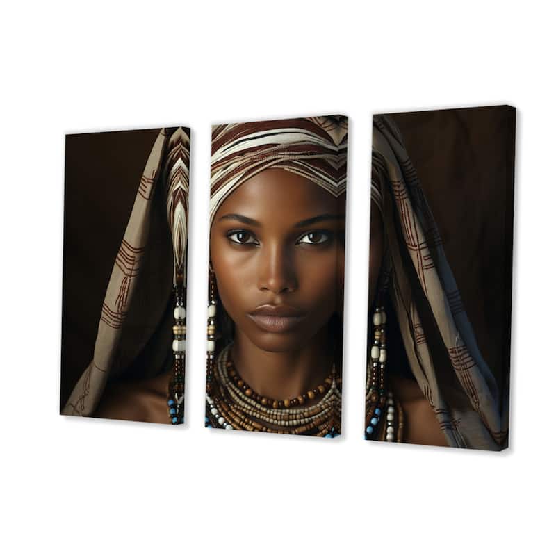 Designart "World Cultures Samburu Beauty I" African American Canvas Art